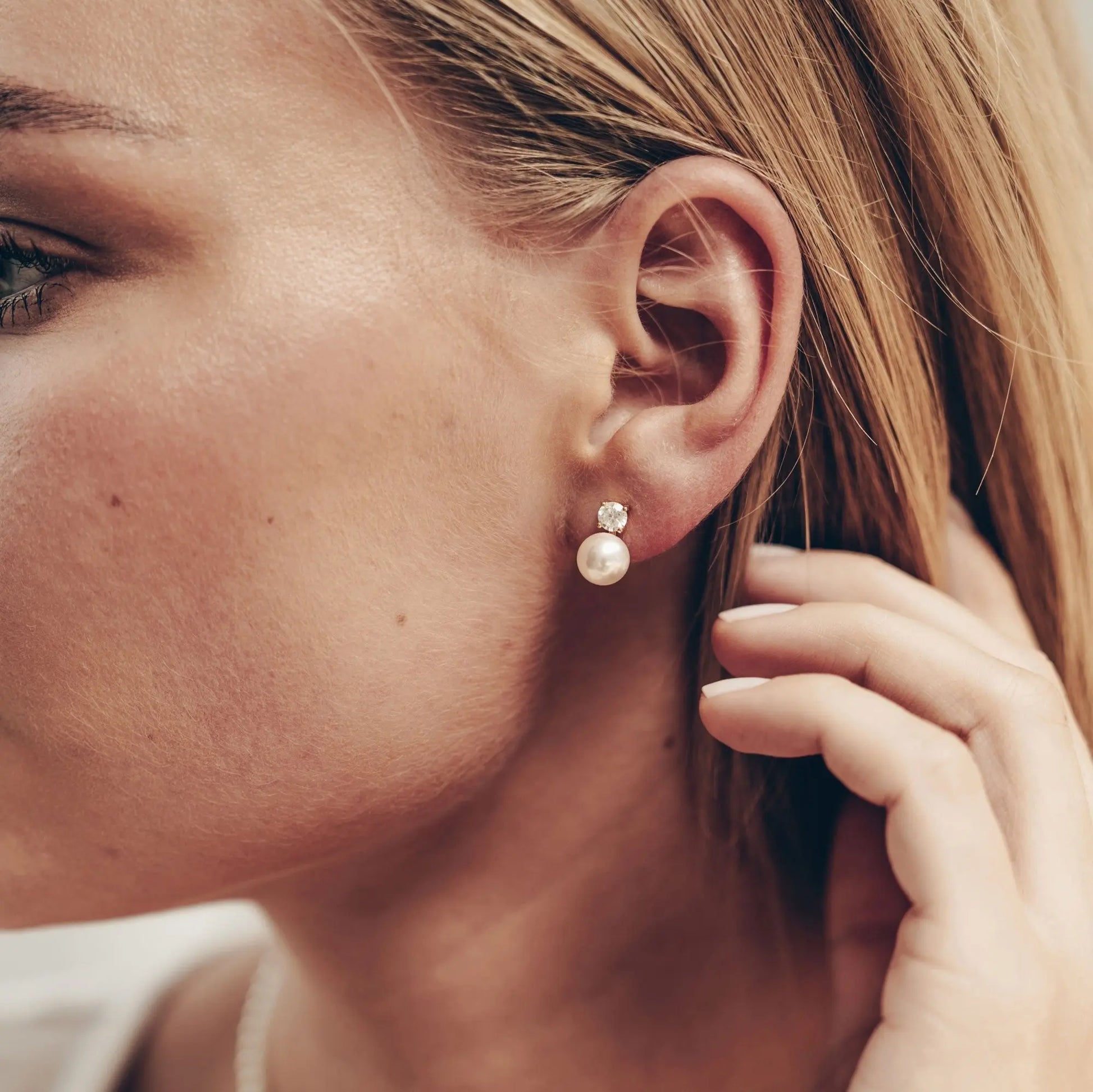 Perlen Ohrstecker • 925 Sterling Silber Vielring