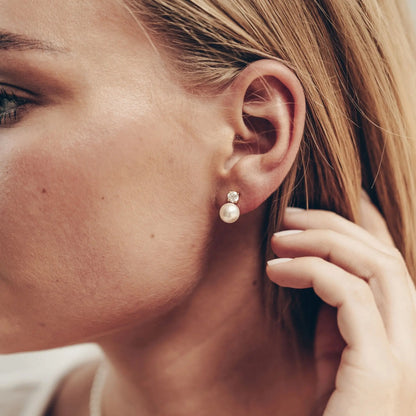 Perlen Ohrstecker • 925 Sterling Silber Vielring