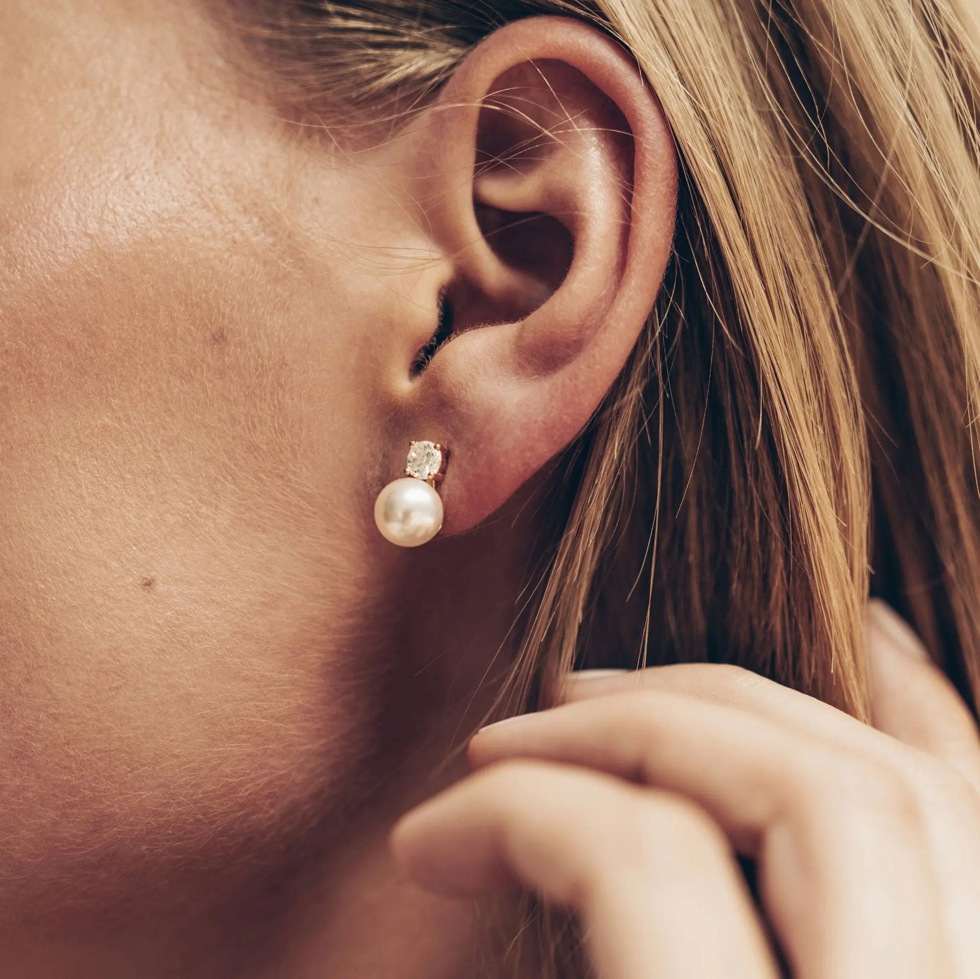 Perlen Ohrstecker • 925 Sterling Silber Vielring
