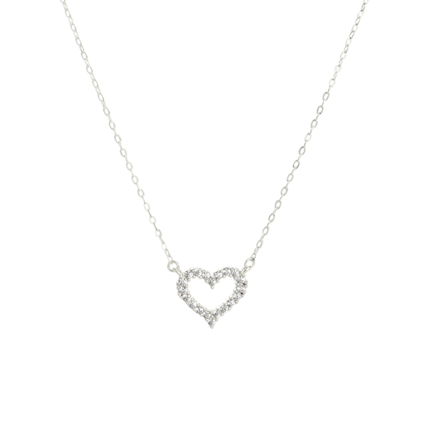 Square Zirconia Necklace - 925 Silver