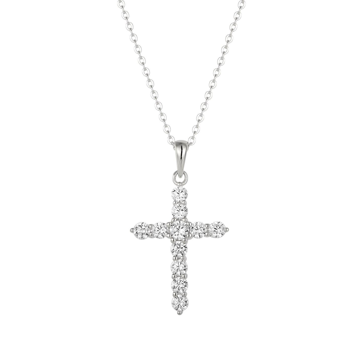 Square Zirconia Necklace - 925 Silver
