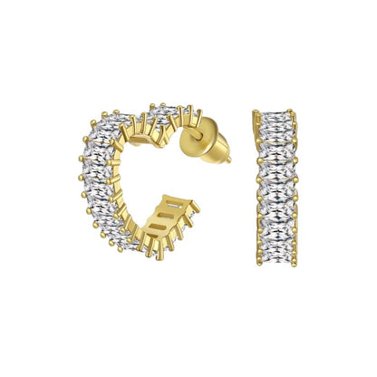 Dainty crystal hoop earrings • Zirconia crystals