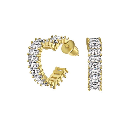 Dainty crystal hoop earrings • Zirconia crystals