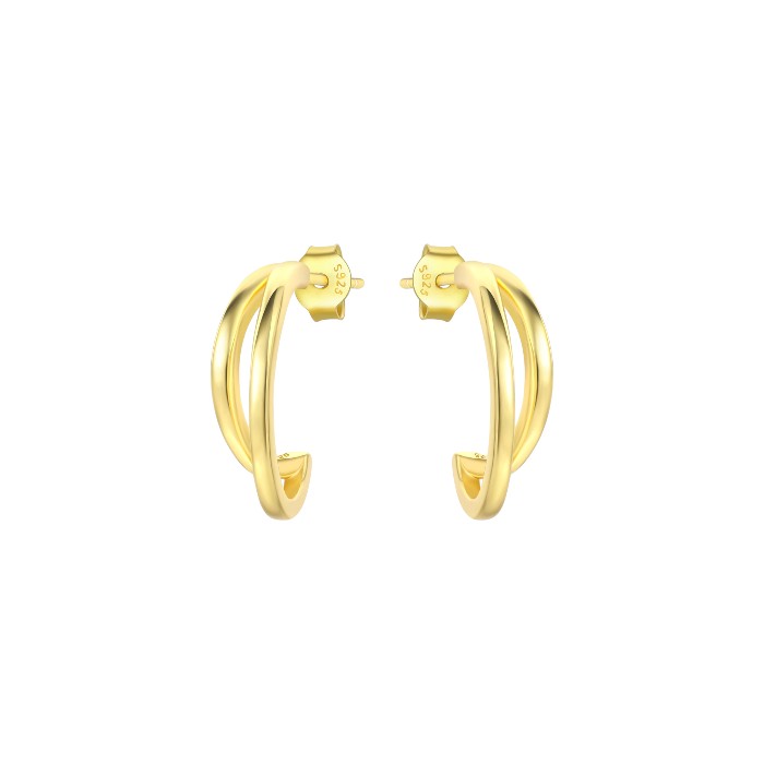 Dainty crystal hoop earrings • Zirconia crystals