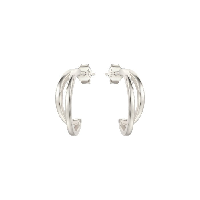 Dainty crystal hoop earrings • Zirconia crystals