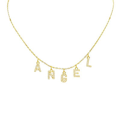 Bubble name necklace with letters