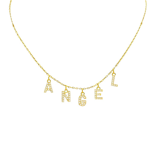 Bubble name necklace with letters