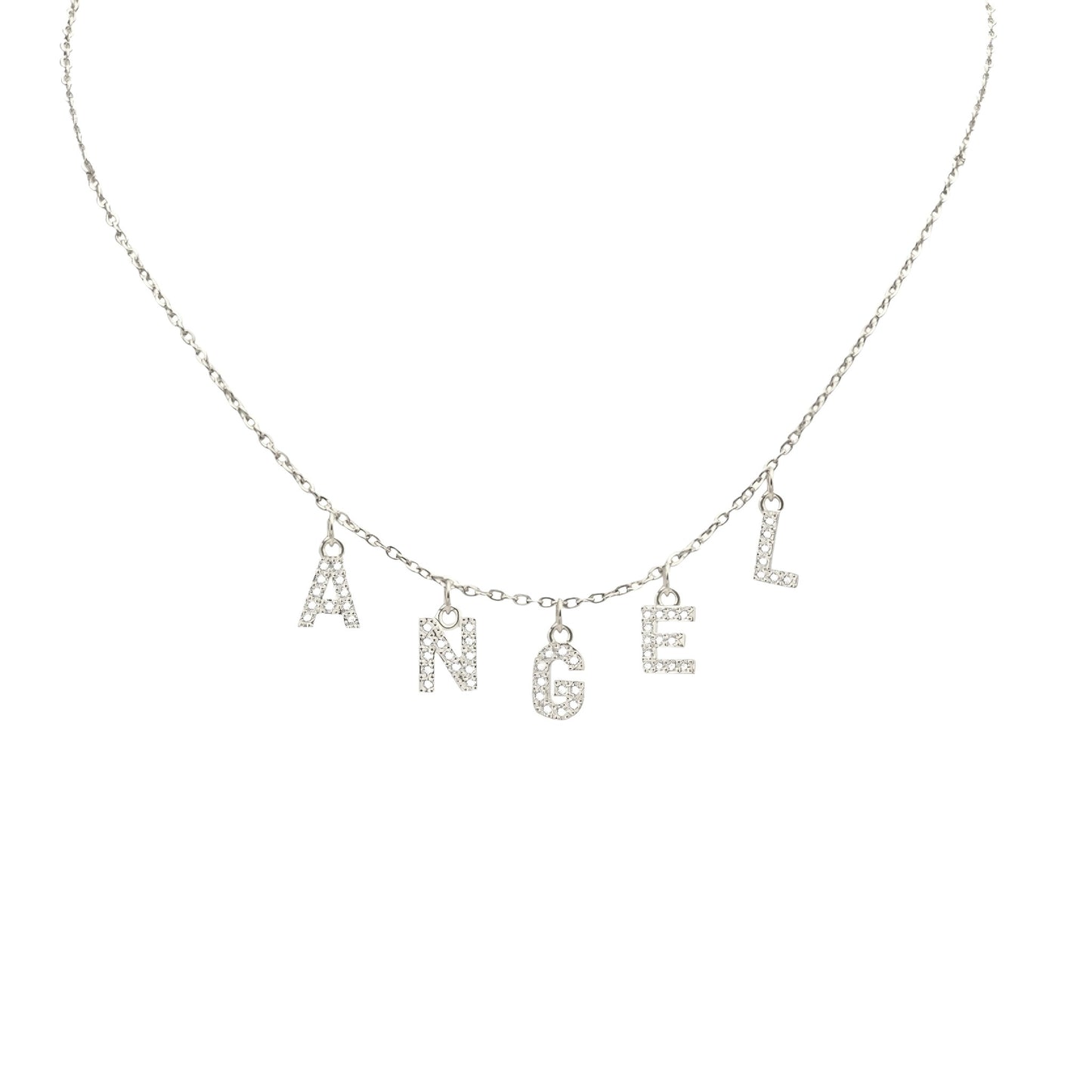 Bubble name necklace with letters