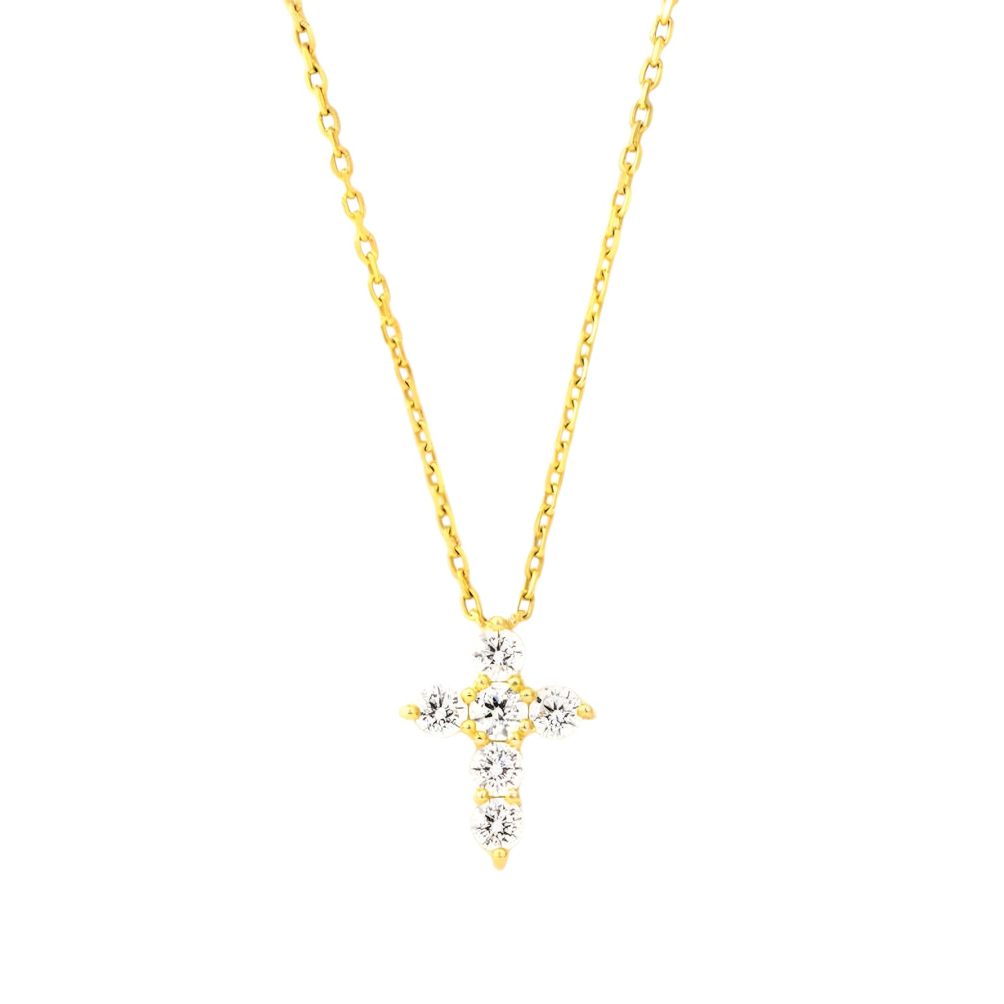Square Zirconia Necklace - 925 Silver