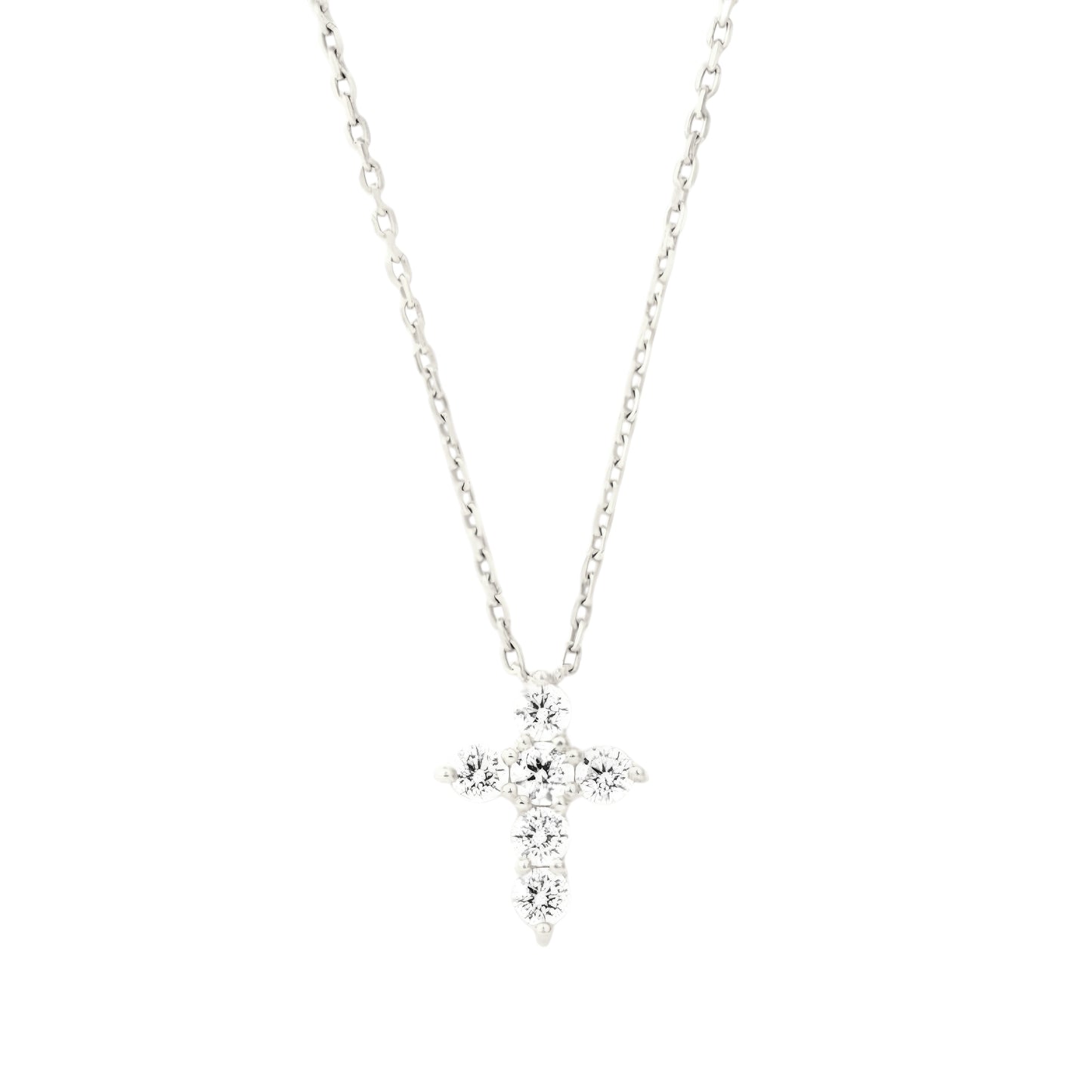 Square Zirconia Necklace - 925 Silver