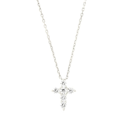 Square Zirconia Necklace - 925 Silver