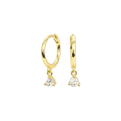 Dainty crystal hoop earrings • Zirconia crystals