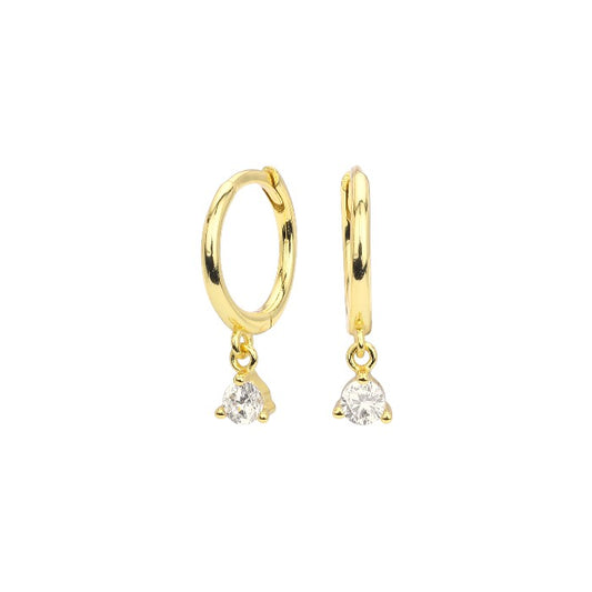 Dainty crystal hoop earrings • Zirconia crystals