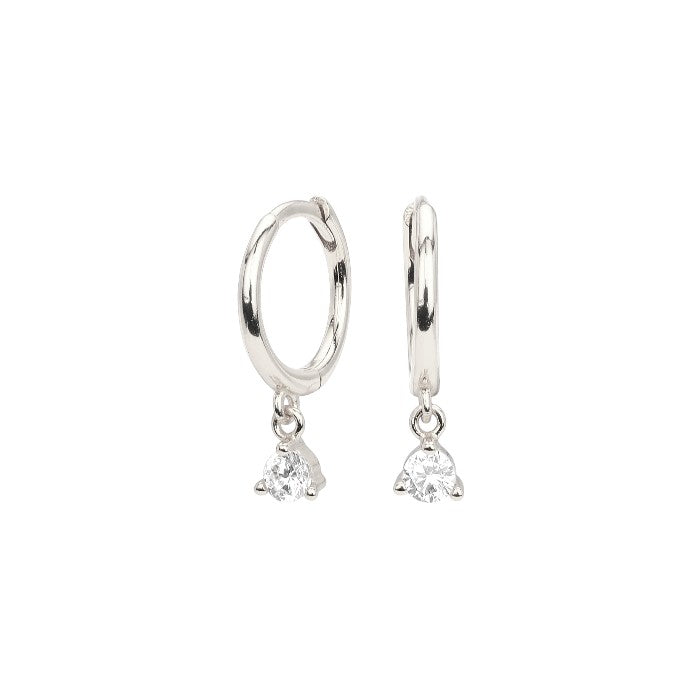 Dainty crystal hoop earrings • Zirconia crystals