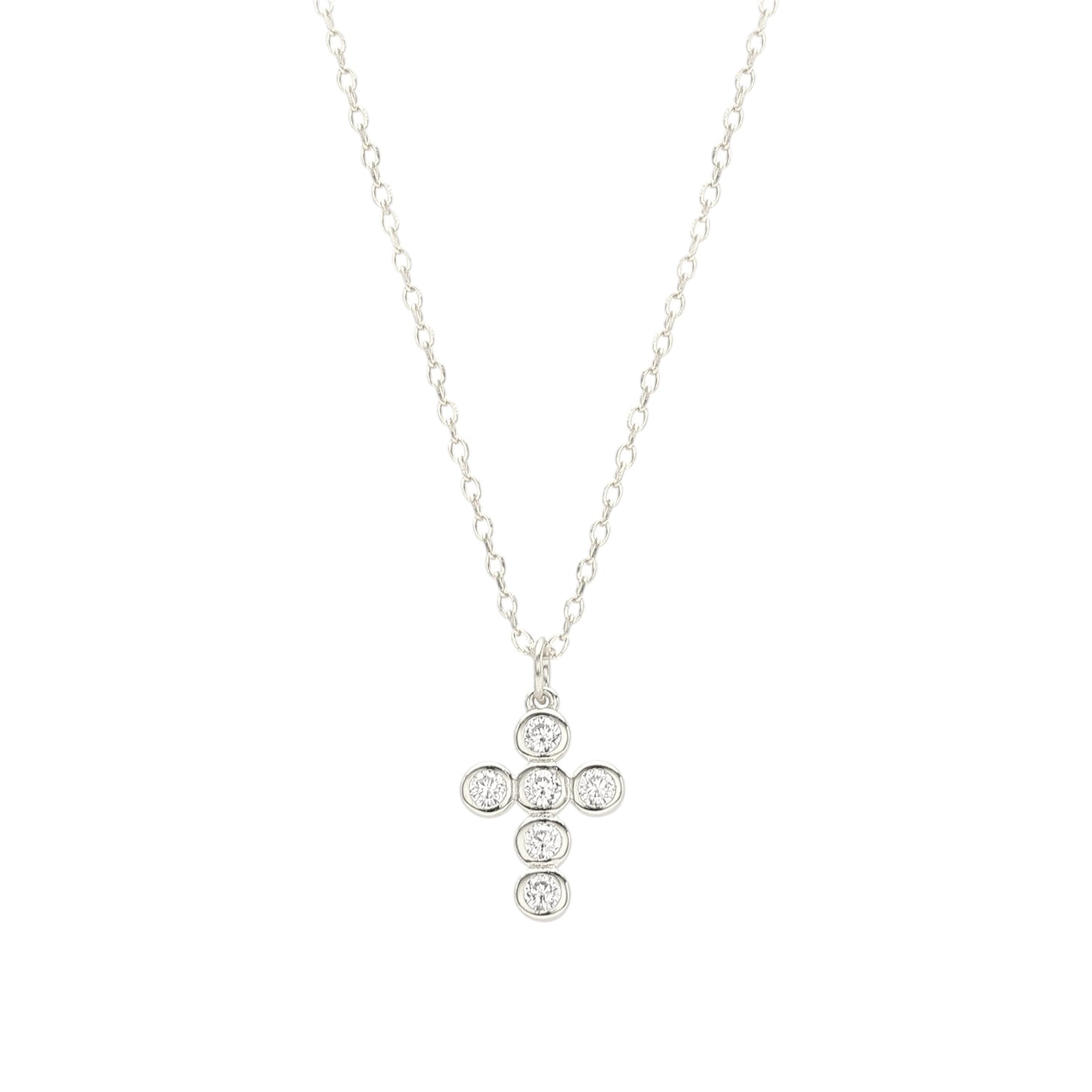 Square Zirconia Necklace - 925 Silver