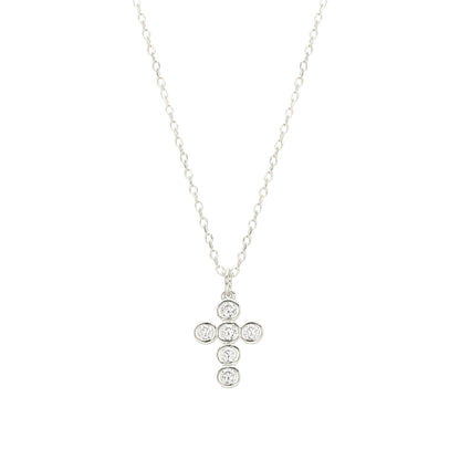 Square Zirconia Necklace - 925 Silver