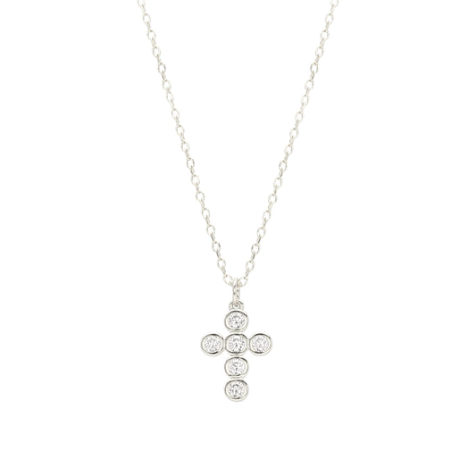 Square Zirconia Necklace - 925 Silver