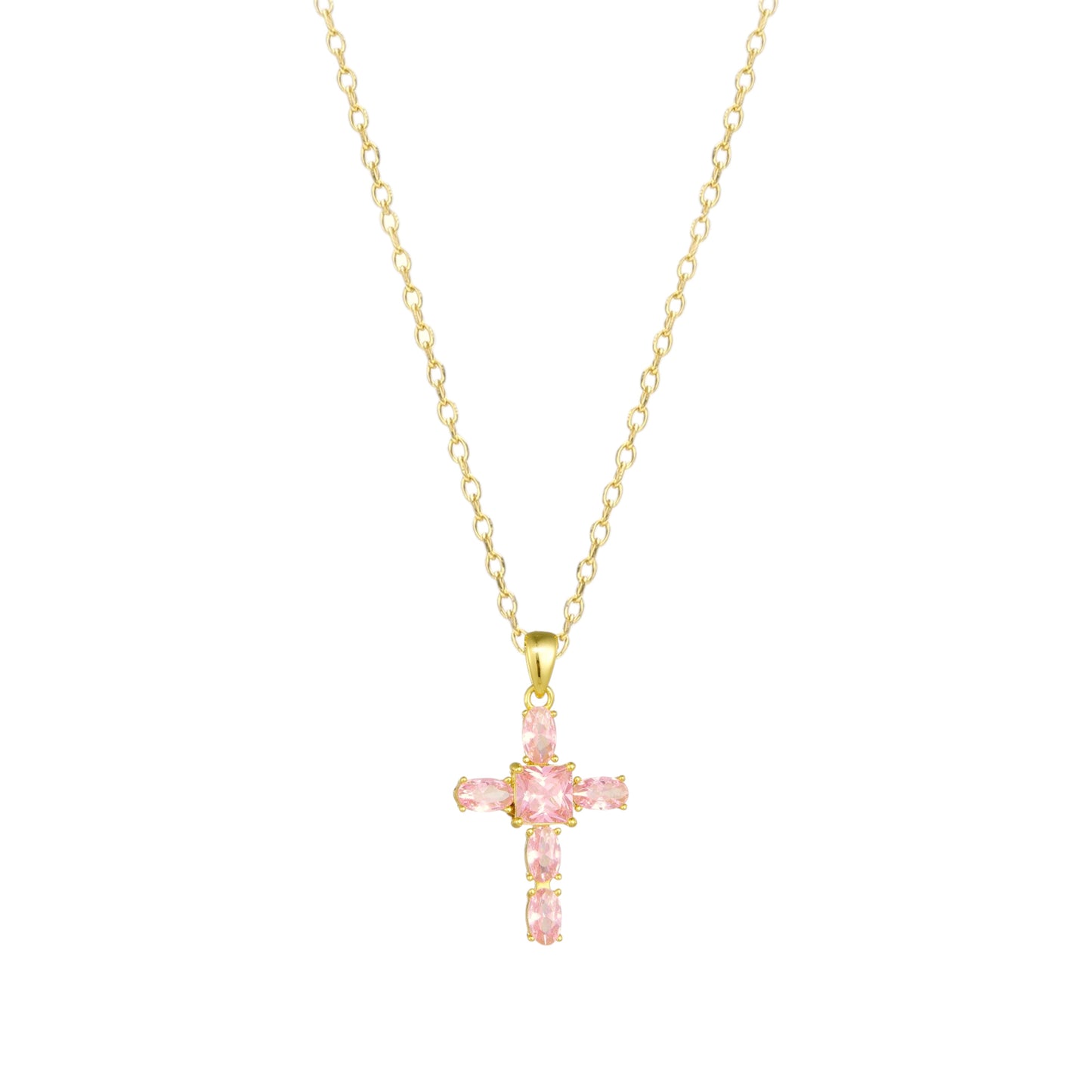 Square Zirconia Necklace - 925 Silver