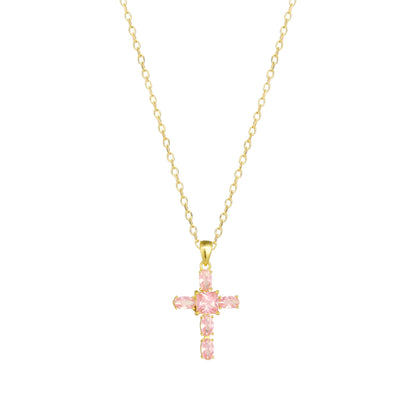 Square Zirconia Necklace - 925 Silver