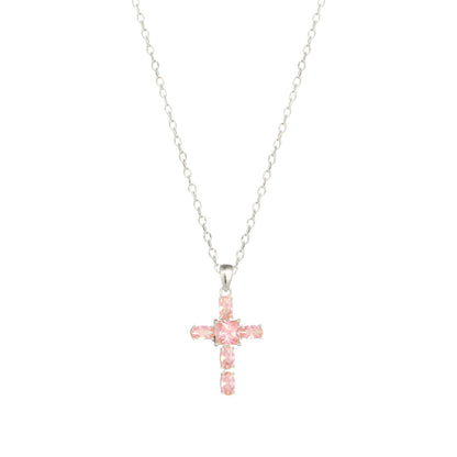 Square Zirconia Necklace - 925 Silver