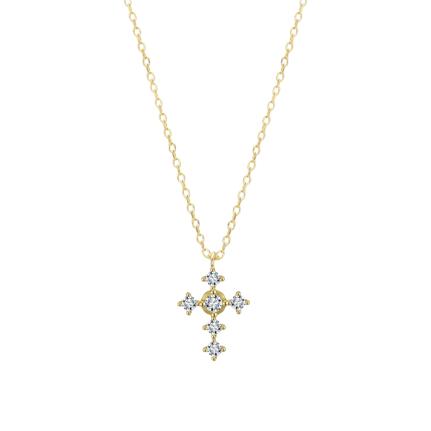 Square Zirconia Necklace - 925 Silver