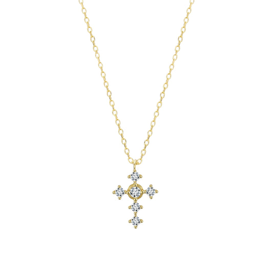 Square Zirconia Necklace - 925 Silver