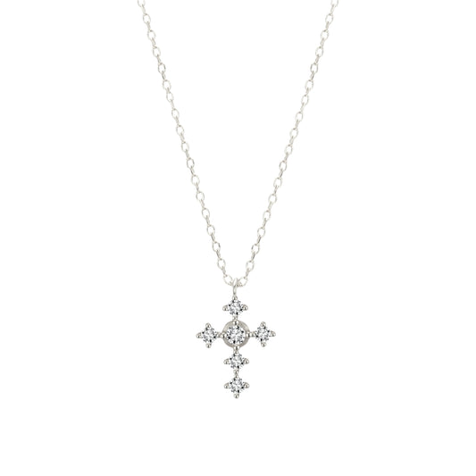 Square Zirconia Necklace - 925 Silver