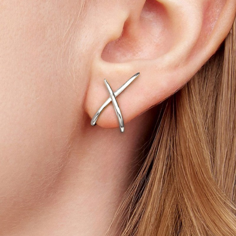 Dainty crystal hoop earrings • Zirconia crystals