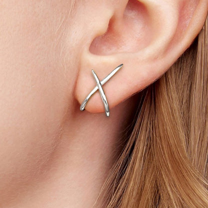 Dainty crystal hoop earrings • Zirconia crystals