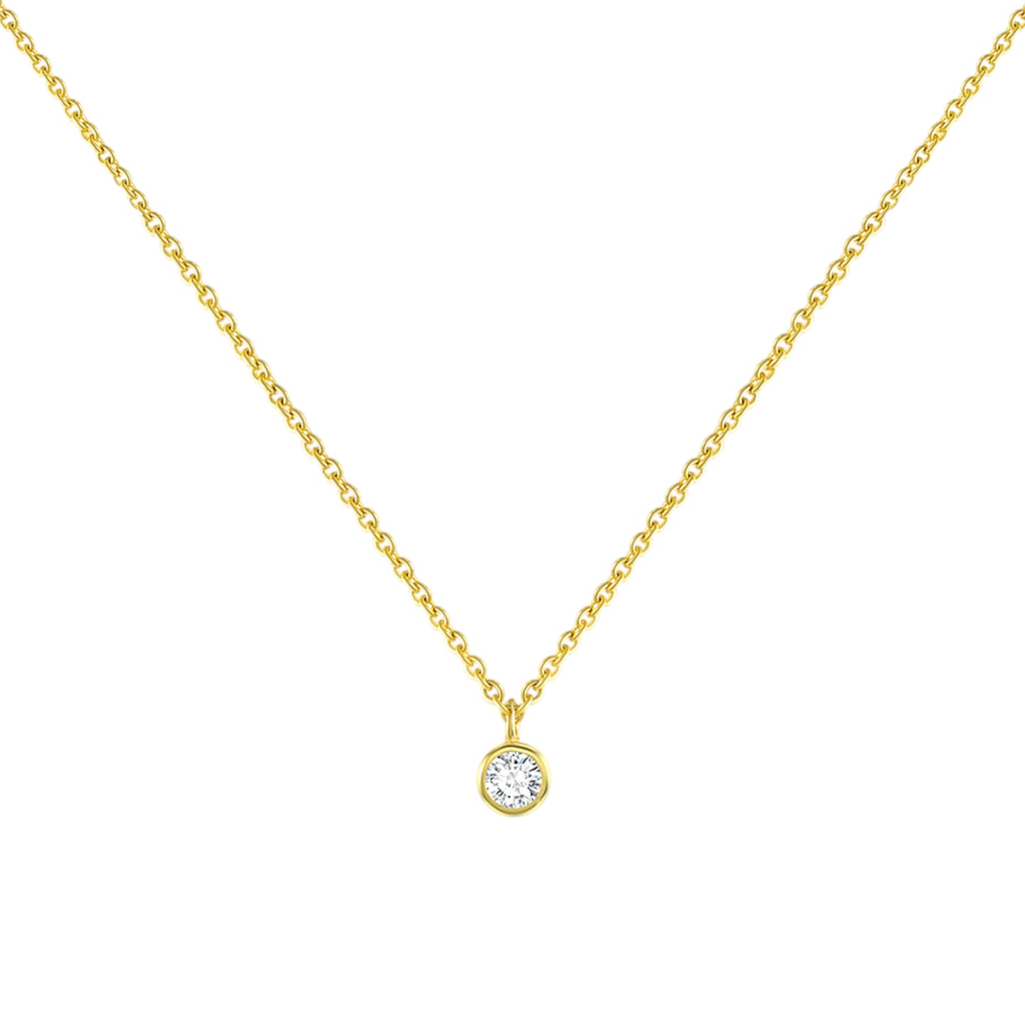 Square Zirconia Necklace - 925 Silver