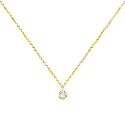 Square Zirconia Necklace - 925 Silver