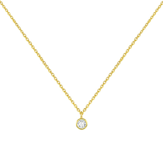 Square Zirconia Necklace - 925 Silver