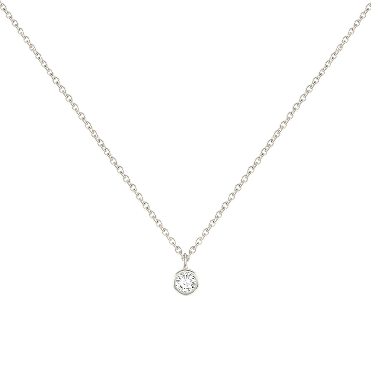 Square Zirconia Necklace - 925 Silver