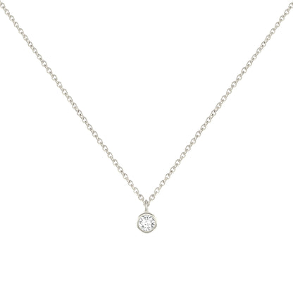 Square Zirconia Necklace - 925 Silver