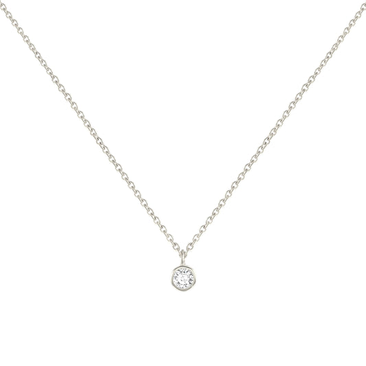 Square Zirconia Necklace - 925 Silver