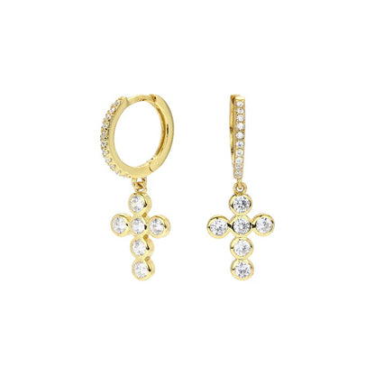 Dainty crystal hoop earrings • Zirconia crystals