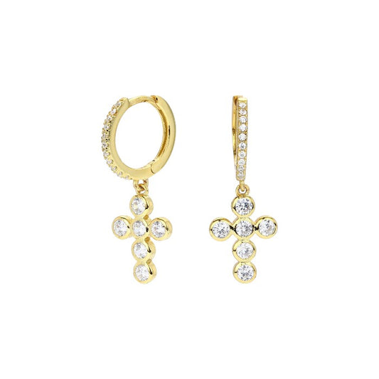 Dainty crystal hoop earrings • Zirconia crystals