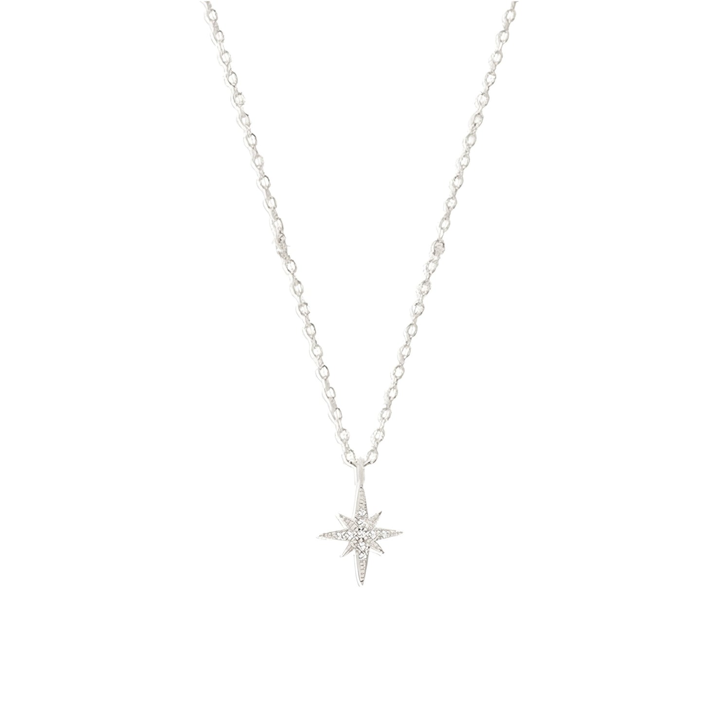 Square Zirconia Necklace - 925 Silver