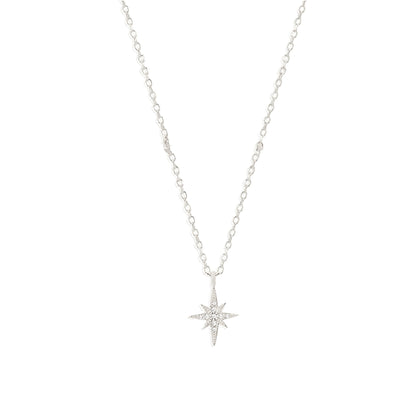 Square Zirconia Necklace - 925 Silver