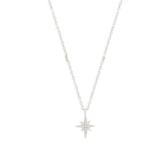 Square Zirconia Necklace - 925 Silver