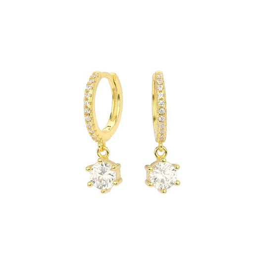 Dainty crystal hoop earrings • Zirconia crystals