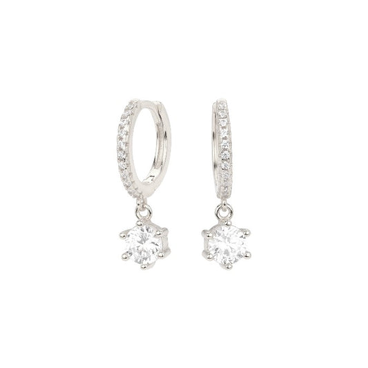 Dainty crystal hoop earrings • Zirconia crystals