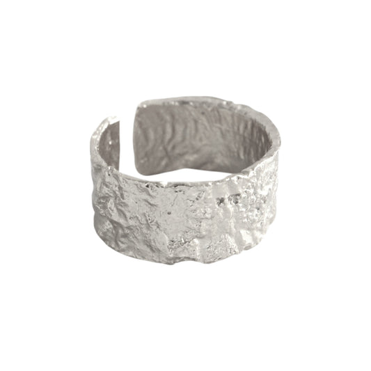 Gold Abstract Ring • 925 Sterling Silver Open Ring
