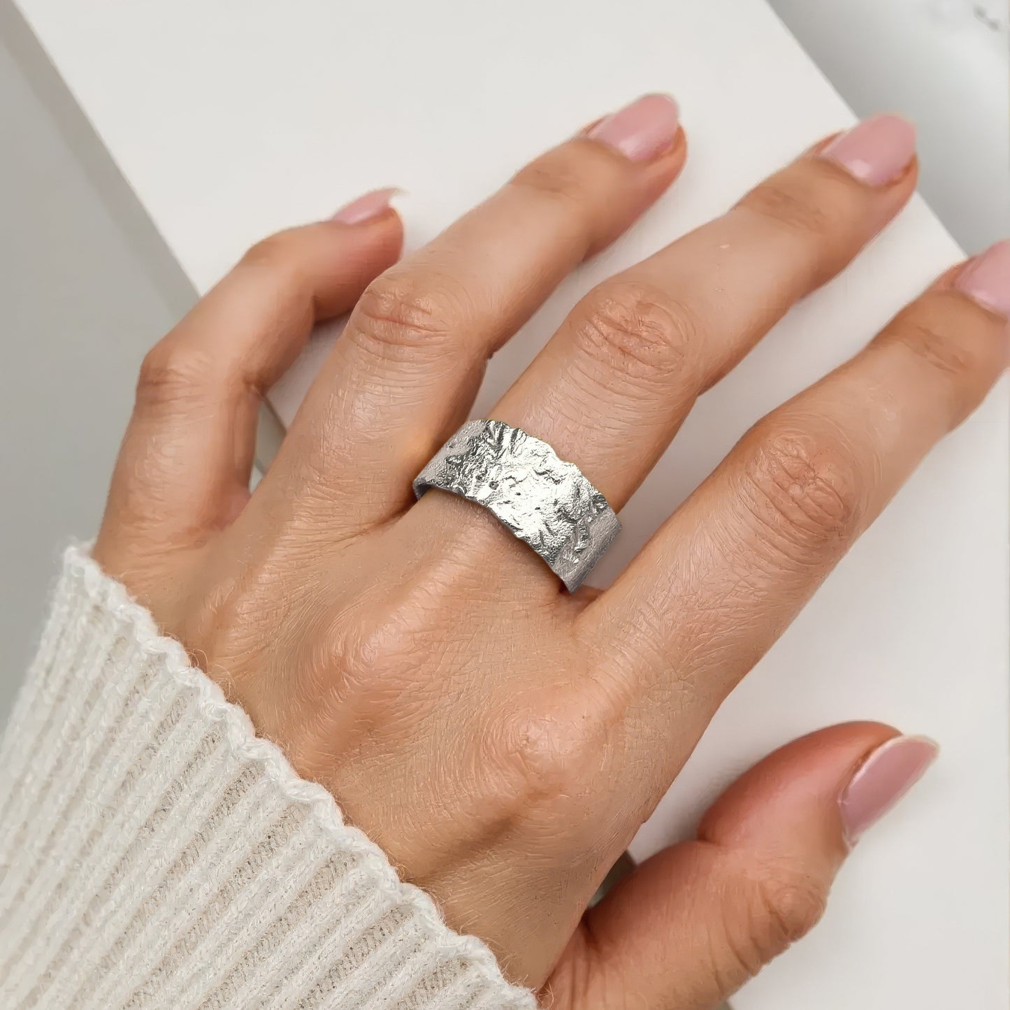 Gold Abstract Ring • 925 Sterling Silver Open Ring