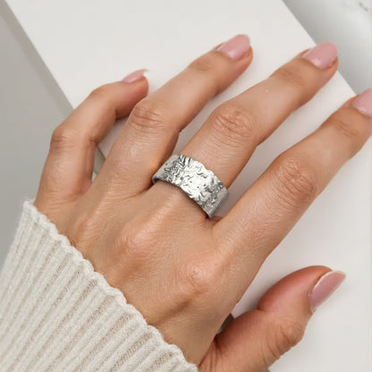 Gold Abstract Ring • 925 Sterling Silver Open Ring