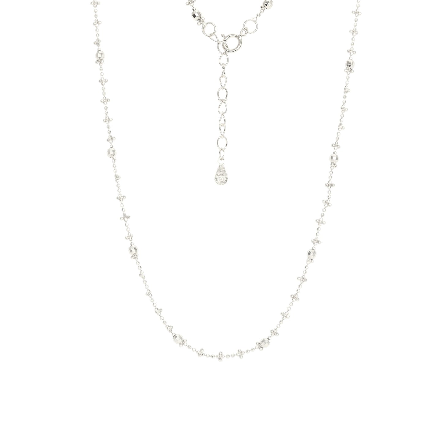 Square Zirconia Necklace - 925 Silver