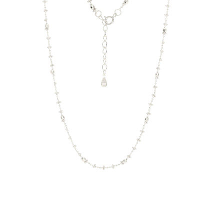Square Zirconia Necklace - 925 Silver