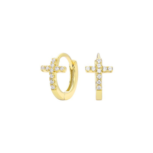 Dainty crystal hoop earrings • Zirconia crystals