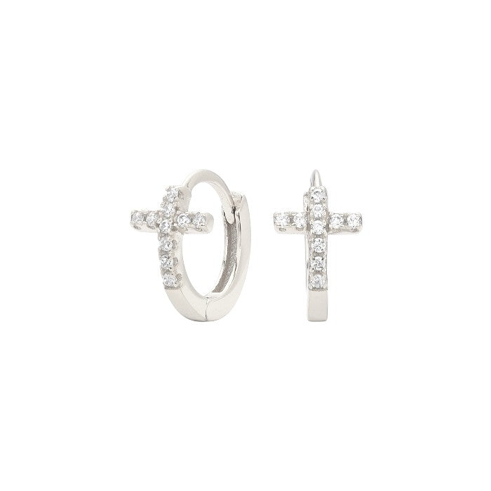 Dainty crystal hoop earrings • Zirconia crystals