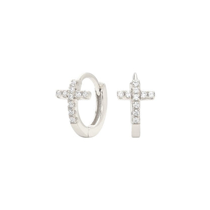 Dainty crystal hoop earrings • Zirconia crystals